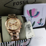  Shop Authentic Fossil Boyfriend Multifunction Rose Gold Dial Rose Gold Steel Strap Watch for Women - ES3885 - Luxxuri