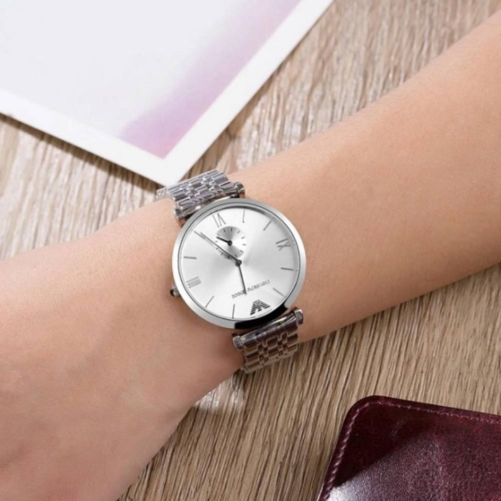  Shop Authentic Emporio Armani Classic Silver Dial Silver Steel Strap Watch For Men - AR1819 - Luxxuri