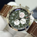  Shop Authentic Breitling Super Avi B04 Chronograph GMT 46 Curtiss Warhawk Green Dial Brown Leather Strap Watch for Men - AB04452A1L1X1 - Luxxuri