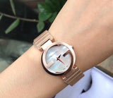  Shop Authentic Gucci G Interlocking Mother of Pearl Dial Rose Gold Steel Strap Watch For Women - YA133515 - Luxxuri