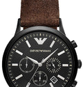  Shop Authentic Emporio Armani Chronograph Black Dial Brown Leather Strap Watch For Men - AR11078 - Luxxuri