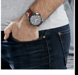  Shop Authentic Fossil Townsman Chronograph Gray Dial Brown Leather Strap Watch for Men - FS5522 - Luxxuri