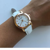  Shop Authentic Burberry The City White Dial White Leather Strap Watch for Women - BU9209 - Luxxuri
