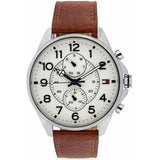  Shop Authentic Tommy Hilfiger Dean Quartz Multifunction White Dial Brown Leather Strap Watch for Men - 1791274 - Luxxuri