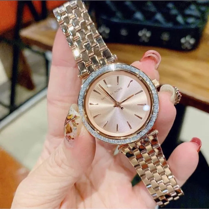 Michael Kors Darci Rose Gold Dial Rose Gold Stainless Steel Strap Watch for Women - MK3366