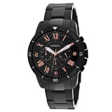  Shop Authentic Fossil Grant Sport Chronograph Black Dial Black Steel Strap Watch for Men - FS5374 - Luxxuri