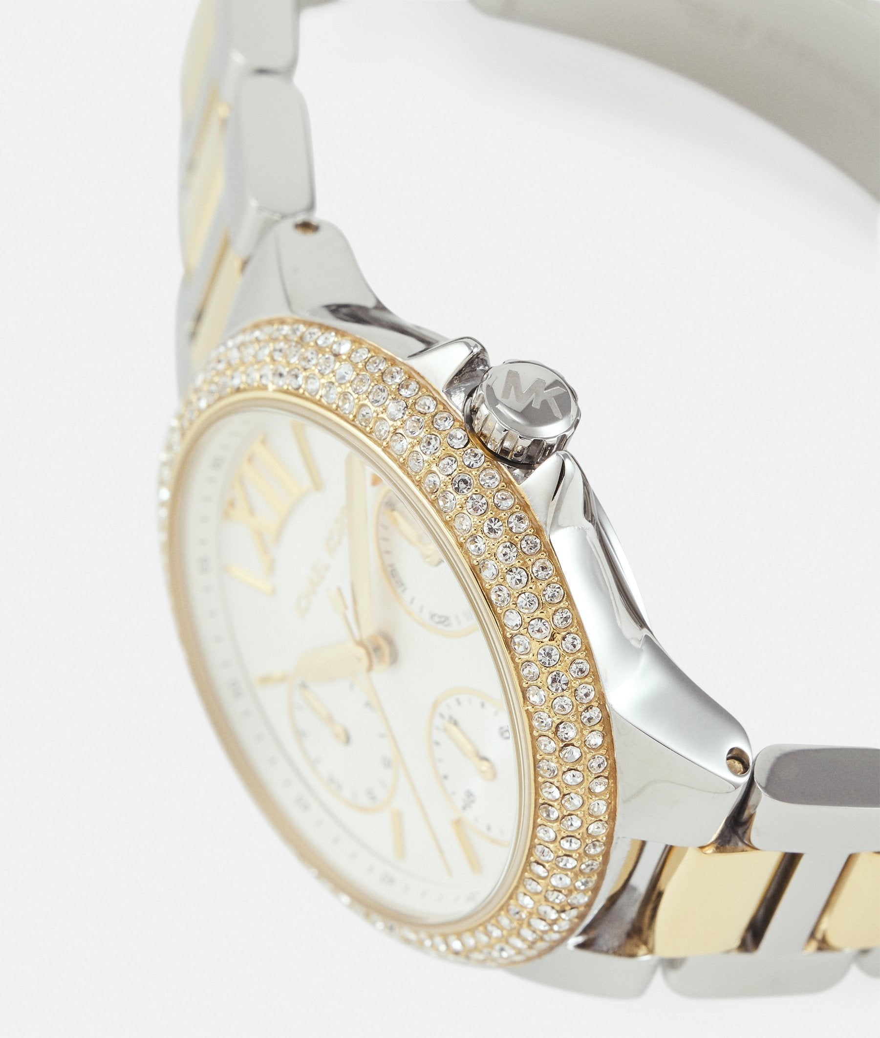  Shop Authentic Michael Kors Camille Multifunction Silver Dial Two Tone Steel Strap Watch For Women - MK6982 - Luxxuri