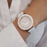  Shop Authentic Swarovski Octea Lux White Dial White Leather Strap Watch for Women - 5414416 - Luxxuri