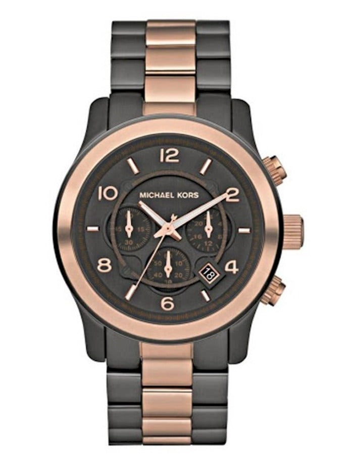  Shop Authentic Michael Kors Runway Chronograph Grey Dial Two Tone Steel Strap Unisex Watch - MK8189 - Luxxuri