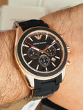  Shop Authentic Emporio Armani Sigma Chronograph Black Dial Black SIlicon Strap Watch For Men - AR6066 - Luxxuri