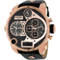  Shop Authentic Diesel Big Daddy Gold & Black Dial Black Leather Strap Watch For Men - DZ7261 - Luxxuri