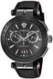  Shop Authentic Versace V-Racer Aion Chronograph Black Dial Black Leather Strap Watch for Men - VBR030017 - Luxxuri