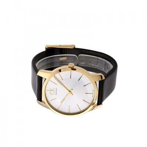  Shop Authentic Calvin Klein City Silver Dial Black Leather Strap Watch For Women - K2G23520 - Luxxuri