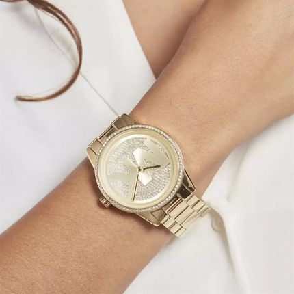  Shop Authentic Michael Kors Ritz Pave Crystals Gold Dial Gold Steel Strap Watch for Women - MK6862 - Luxxuri