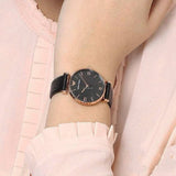  Shop Authentic Emporio Armani Gianni T Bar Black Mother of Pearl Dial Black Leather Strap Watch For Women - AR11060 - Luxxuri