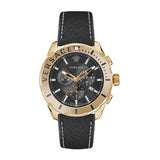  Shop Authentic Versace Casual Chronograph Black Dial Black Leather Strap Watch for Men - VERG003-18 - Luxxuri