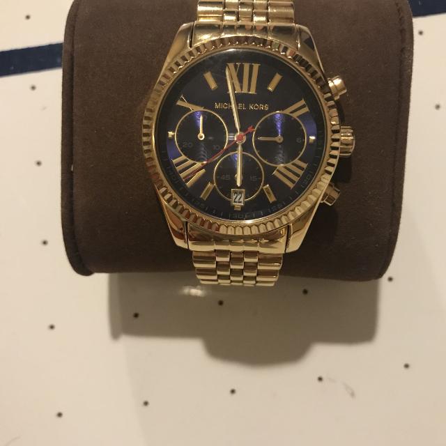  Shop Authentic Michael Kors Lexington Chronograph Blue Dial Gold Steel Strap Watch For Women - MK6206 - Luxxuri
