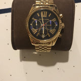  Shop Authentic Michael Kors Lexington Chronograph Blue Dial Gold Steel Strap Watch For Women - MK6206 - Luxxuri