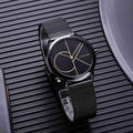  Shop Authentic Calvin Klein Minimal Black Dial Black Mesh Bracelet Watch for Women - K3M224X1 - Luxxuri