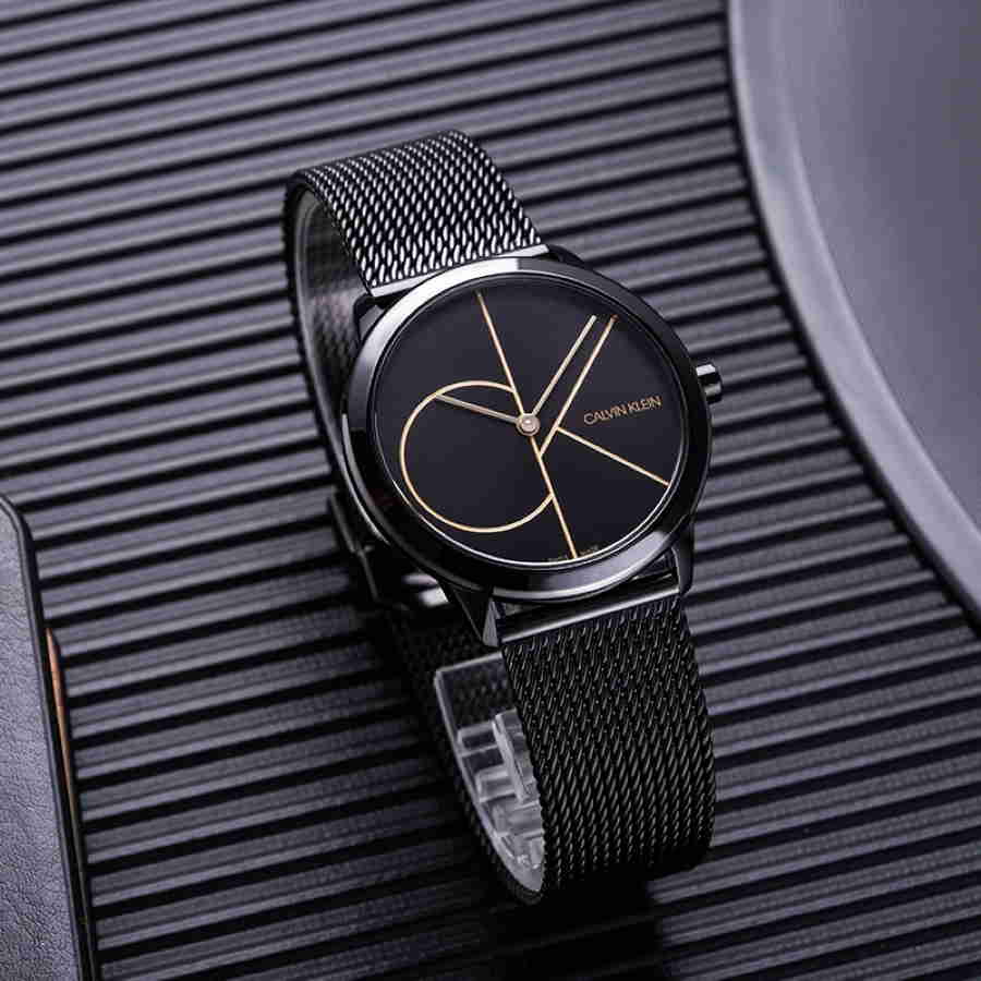  Shop Authentic Calvin Klein Minimal Black Dial Black Mesh Bracelet Watch for Women - K3M224X1 - Luxxuri