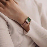  Shop Authentic Daniel Wellington Quadro Melrose Green Dial Rose Gold Mesh Strap Watch For Women - DW00100437 - Luxxuri