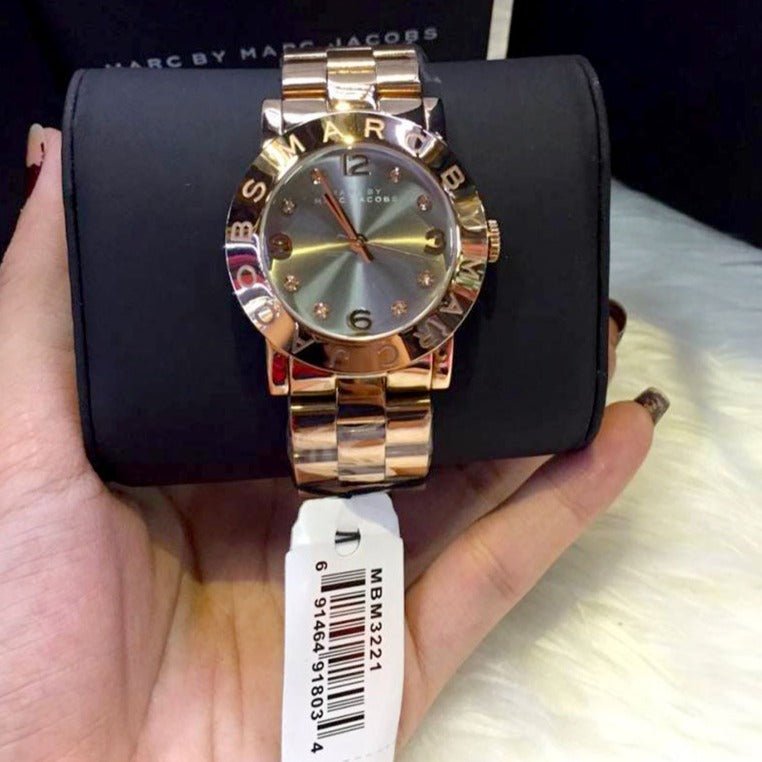  Shop Authentic Marc Jacobs Amy Glitz Brown Dial Rose Gold Steel Strap Watch for Women - MBM3221 - Luxxuri