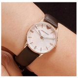  Shop Authentic Emporio Armani Classic Quartz Mother of Pearl Dial Brown Leather Strap Watch For Women - AR1601 - Luxxuri
