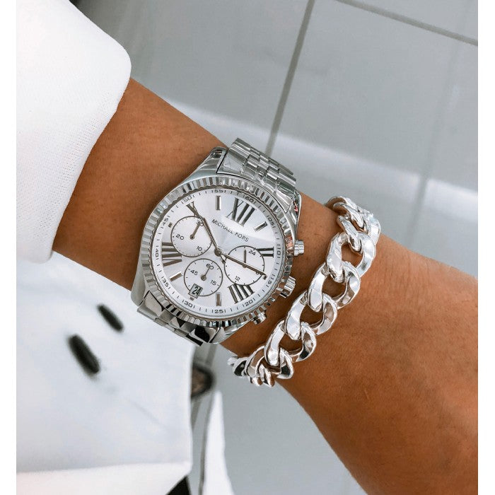  Shop Authentic Michael Kors Lexington Silver Dial Silver Steel Strap Watch for Men - MK8405 - Luxxuri