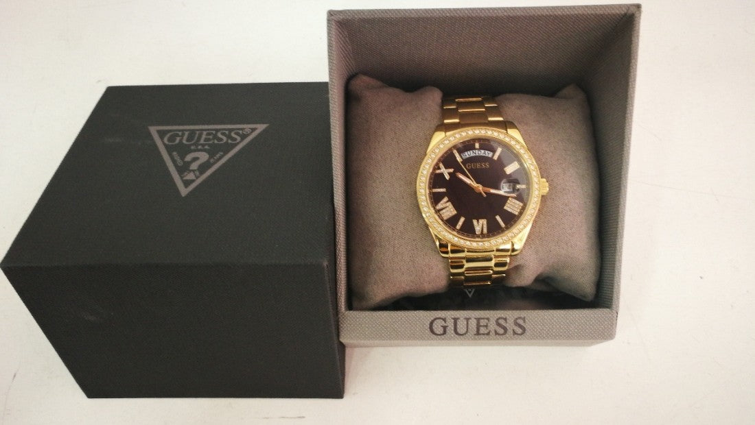  Shop Authentic Guess Luna Diamonds Black Dial Gold Steel Strap Watch for Women - GW0307L2 - Luxxuri