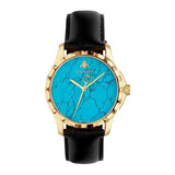  Shop Authentic Gucci G Timeless Turquoise Blue Dial Black Leather Strap Watch For Men - YA126462 - Luxxuri