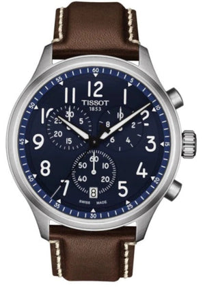  Shop Authentic Tissot Chrono XL Vintage Blue Dial Brown Leather Strap Watch For Men - T116.617.16.042.00 - Luxxuri