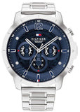  Shop Authentic Tommy Hilfiger Luca Chronograph Blue Dial Silver Steel Strap Watch For Men - 1710492 - Luxxuri