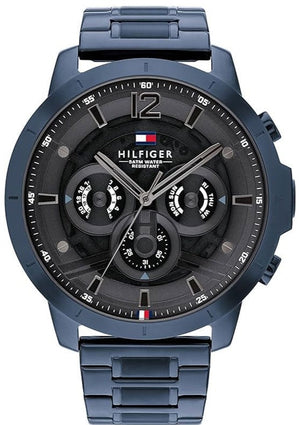  Shop Authentic Tommy Hilfiger Luca Chronograph Grey Dial Blue Steel Strap Watch For Men - 1710493 - Luxxuri
