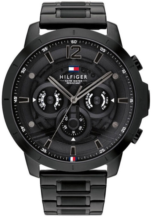  Shop Authentic Tommy Hilfiger Classic Chronograph Black Dial Black Steel Strap Watch For Men - 1710494 - Luxxuri