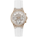 Guess Moonlight Diamonds White Dial White Rubber Strap Watch for Women - GW0257L2