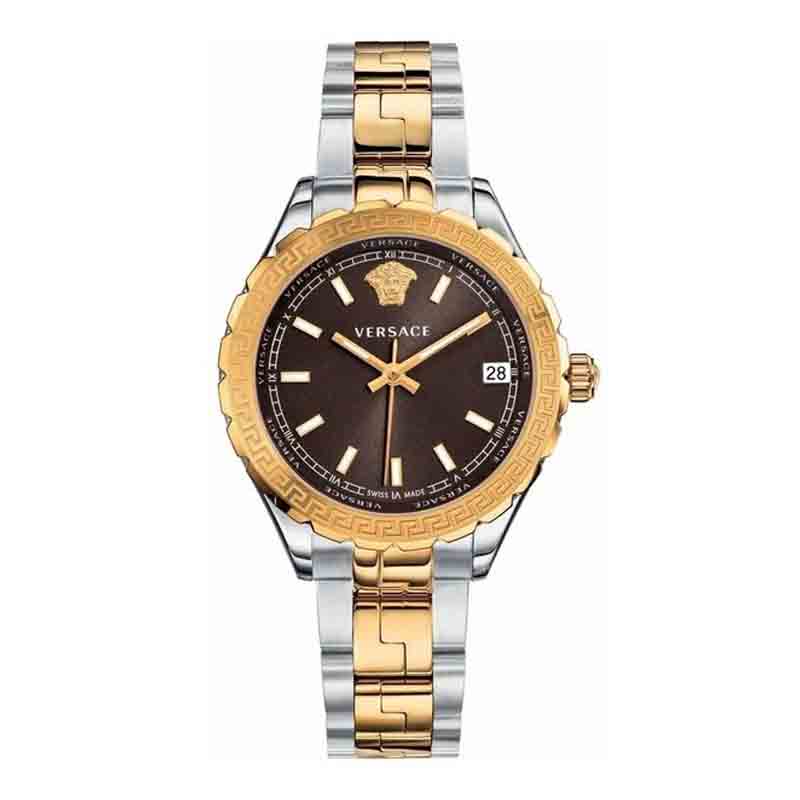  Shop Authentic Versace Hellenyium Brown Dial Two Tone Steel Strap Watch for Women - V12040015 - Luxxuri