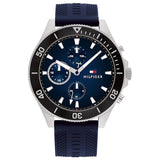  Shop Authentic Tommy Hilfiger Larson Chronograph Blue Dial Blue Rubber Strap Watch For Men - 1791920 - Luxxuri