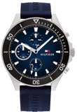  Shop Authentic Tommy Hilfiger Larson Chronograph Blue Dial Blue Rubber Strap Watch For Men - 1791920 - Luxxuri