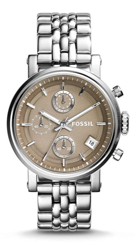  Shop Authentic Fossil Boyfriend Chronograph Brown Dial Silver Steel Strap Watch for Women - ES3747 - Luxxuri