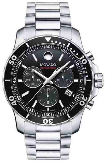  Shop Authentic Movado Series 800 Chronograph Black Dial Silver Steel Strap Watch For Men - 2600142 - Luxxuri