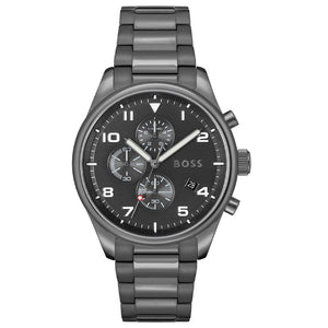  Shop Authentic Hugo Boss View Chronograph Grey Dial Grey Steel Strap Watch For Men - 1513991 - Luxxuri