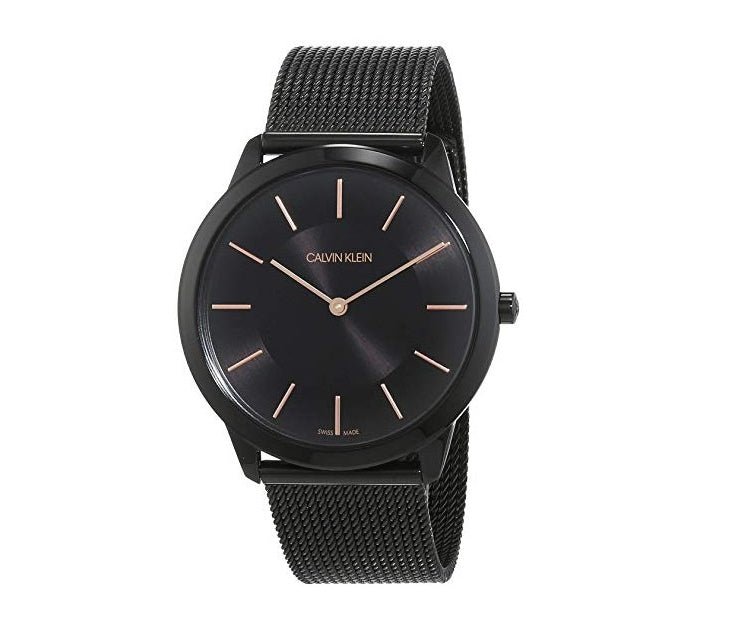  Shop Authentic Calvin Klein Minimal Black Dial Black Mesh Bracelet Watch for Women - K3M22421 - Luxxuri