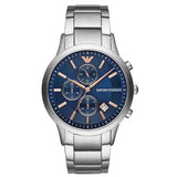  Shop Authentic Emporio Armani Renato Chronograph Blue Dial Silver Steel Strap Watch For Men - AR11458 - Luxxuri