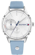  Shop Authentic Tommy Hilfiger Brooke Silver Dial Blue Leather Strap Watch for Women - 1782023 - Luxxuri