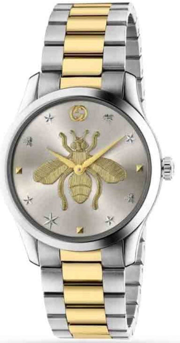  Shop Authentic Gucci G Timeless Silver Dial Two Tone Steel Strap Watch For Women - YA1264131 - Luxxuri