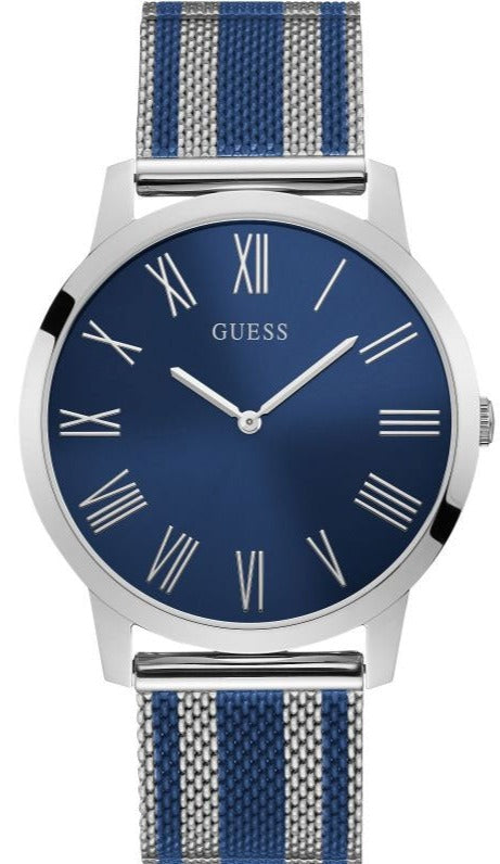  Shop Authentic Guess Richmond Blue Dial Two Tone Mesh Bracelet Watch for Men - W1179G1 - Luxxuri