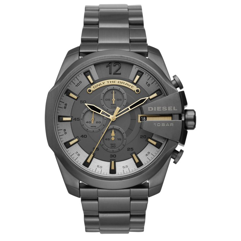  Shop Authentic Diesel Mega Chief Chronograph Grey Dial Grey Steel Strap Watch For Men - DZ4466 - Luxxuri