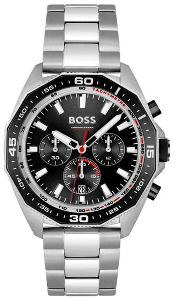 Shop Authentic Hugo Boss Energy Chronograph Black Dial Silver Steel Strap Watch For Men - 1513971 - Luxxuri