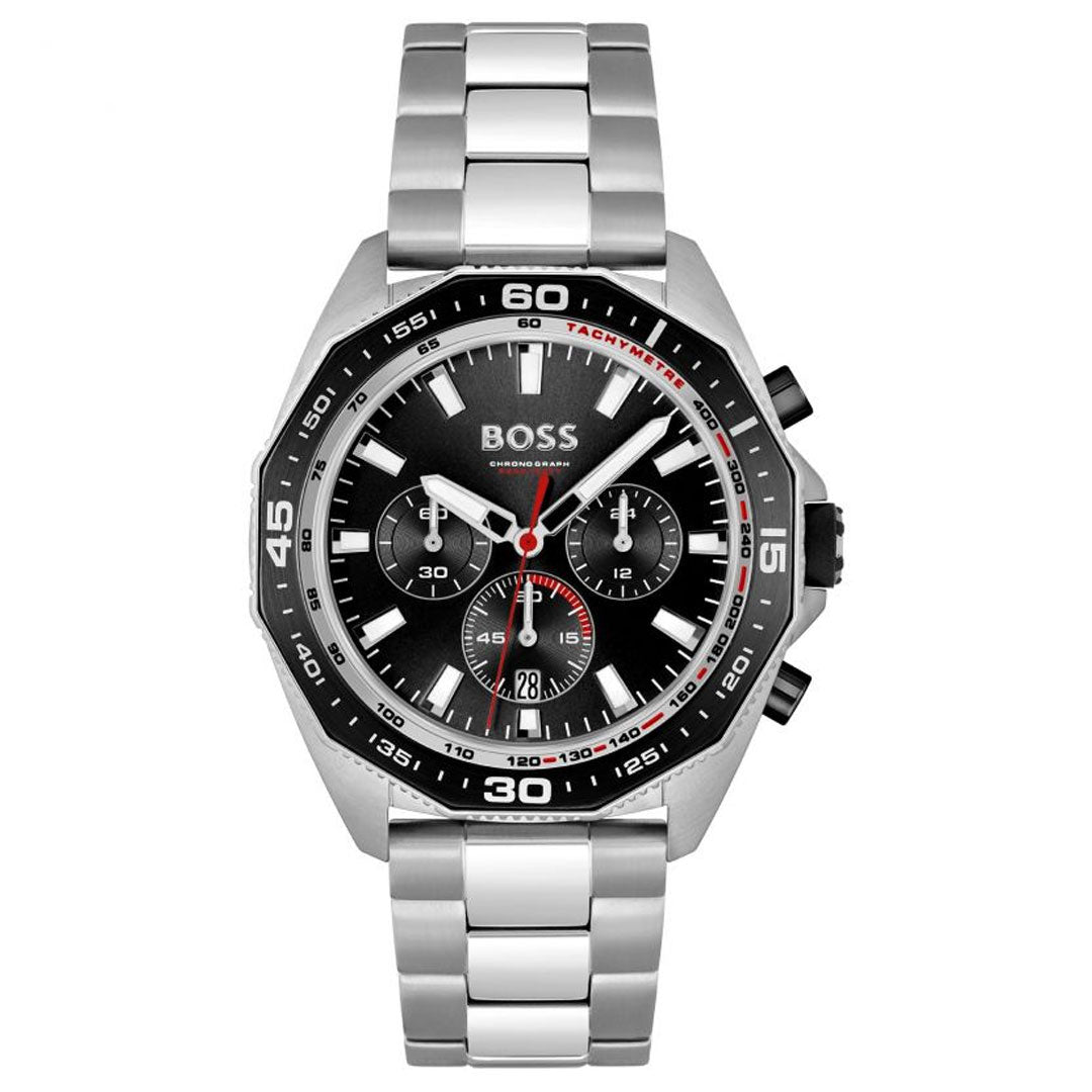 Shop Authentic Hugo Boss Energy Chronograph Black Dial Silver Steel Strap Watch For Men - 1513971 - Luxxuri