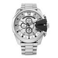  Shop Authentic Diesel Mega Chief Chronograph Silver Dial Silver Steel Strap Watch For Men - DZ4501 - Luxxuri